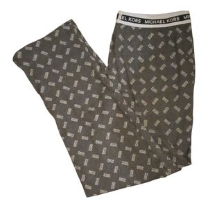 New Michael Kors Gray and White Logo Lounge Pajama Pants Large L